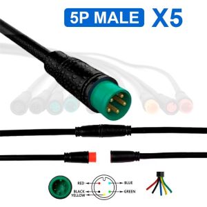 Αδιάβροχο Καλώδιο | 8 mm 5 PIN - 5Μ | 5 τεμάχια